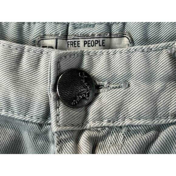 Free People Shorts Womens Sz 29 Cutoff Raw Hem Blue Gray Festival Daisy Duke Y2K - Picture 2 of 9